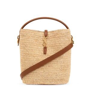 SAINT LAURENT Le 5 a 7 Leather Shoulder Bag Women NATURAL/BRICK Handbags